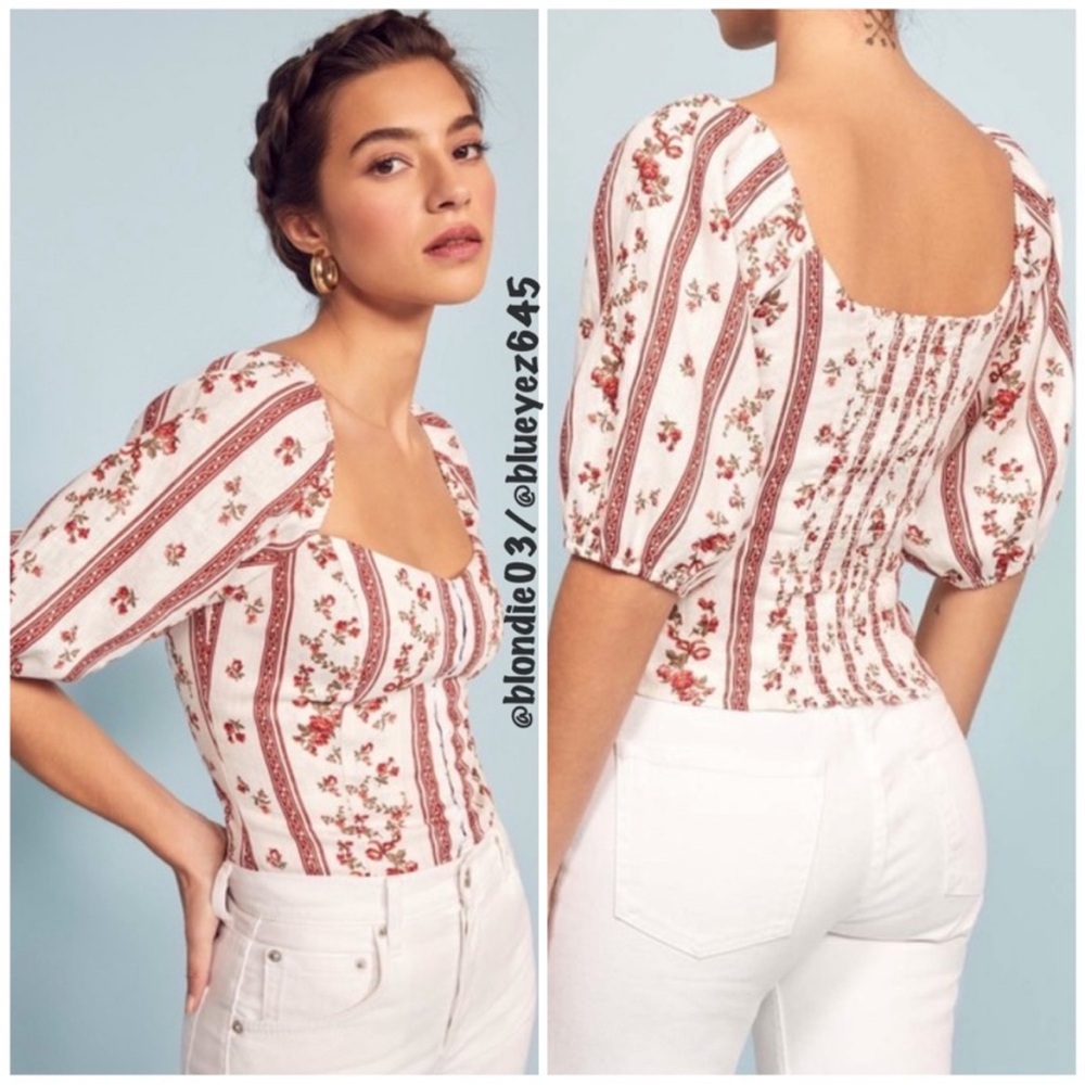 Reformation Romi Top in Vienna Print 0